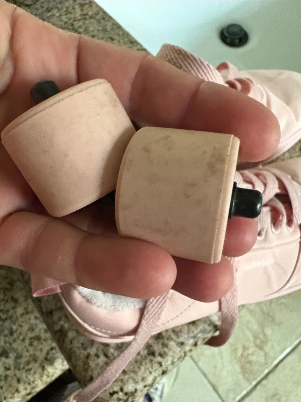 Heelys Pink Canvas Skate Sneakers with Embedded Wheel